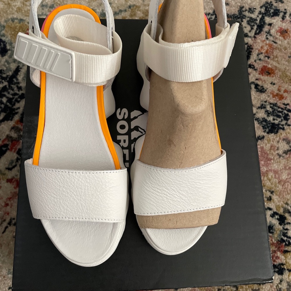sorel kinetic sandal-white Sandals